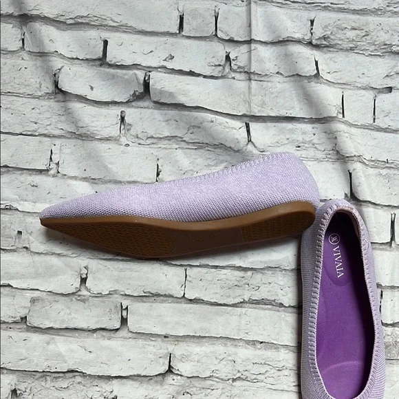 Purple Pointed Toe Flats in Suede - Picture 3 of 5